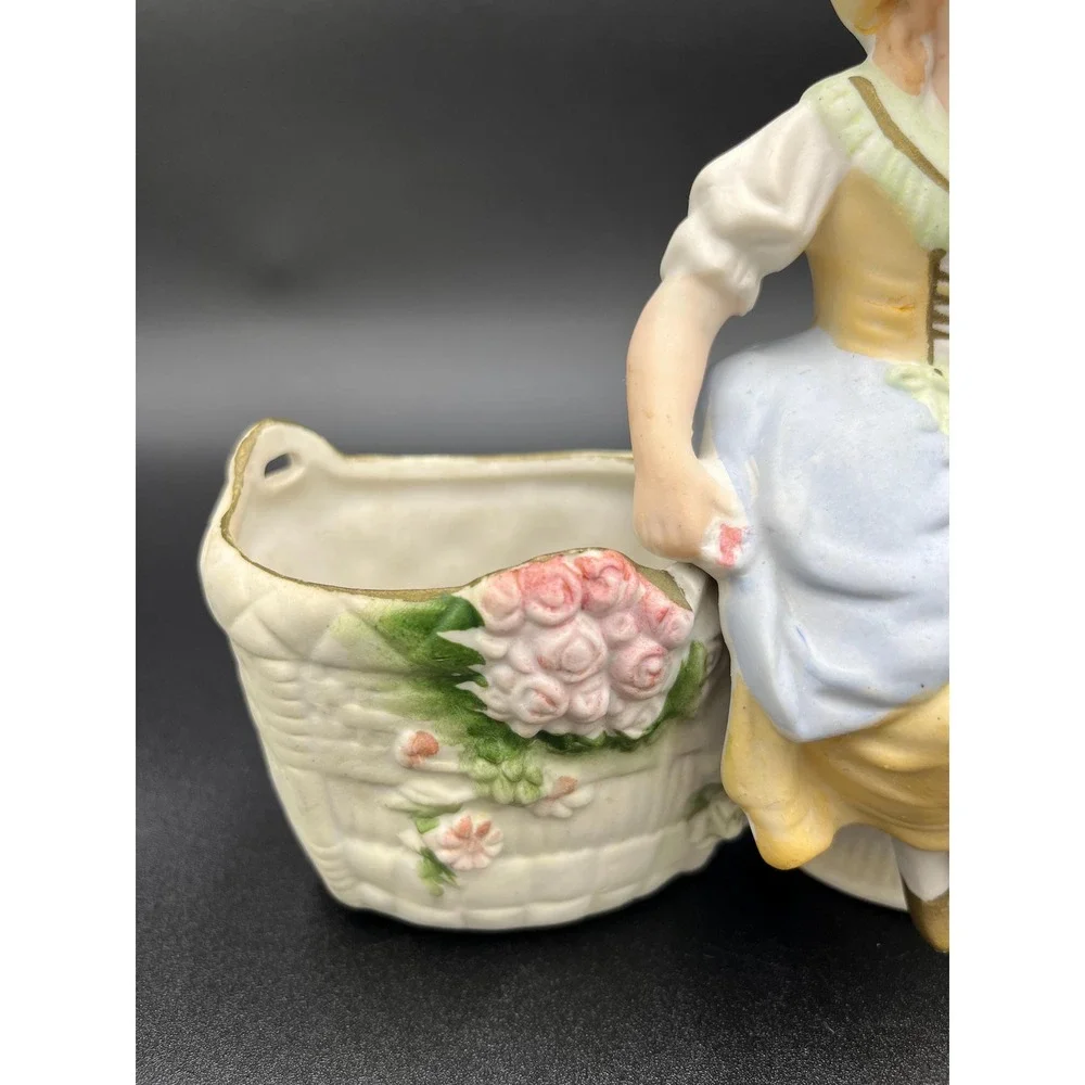 Vintage Lipper & Mann Dutch Girl Double Basket Planter